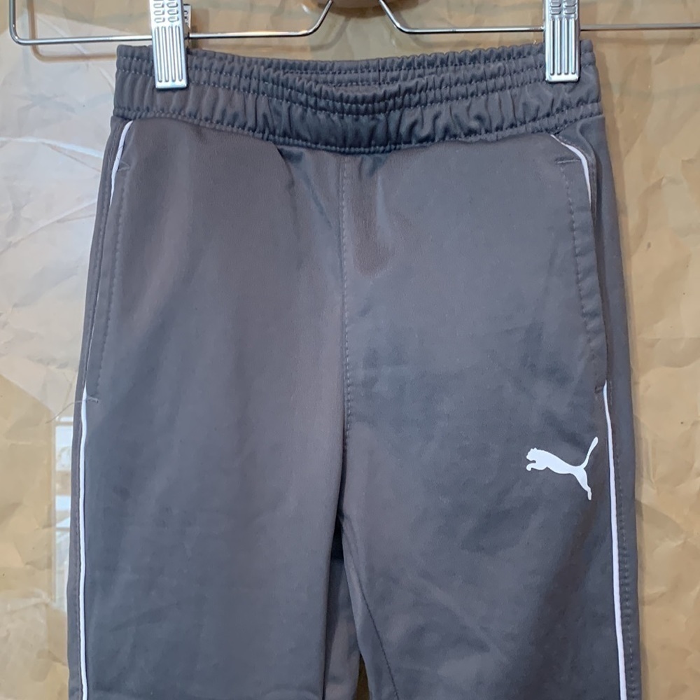 Puma | Gray Logo Elastic Waist Banded Ankle 2 Pocket Jogger Sweatpants Size 4/5 - Picture 2 of 9